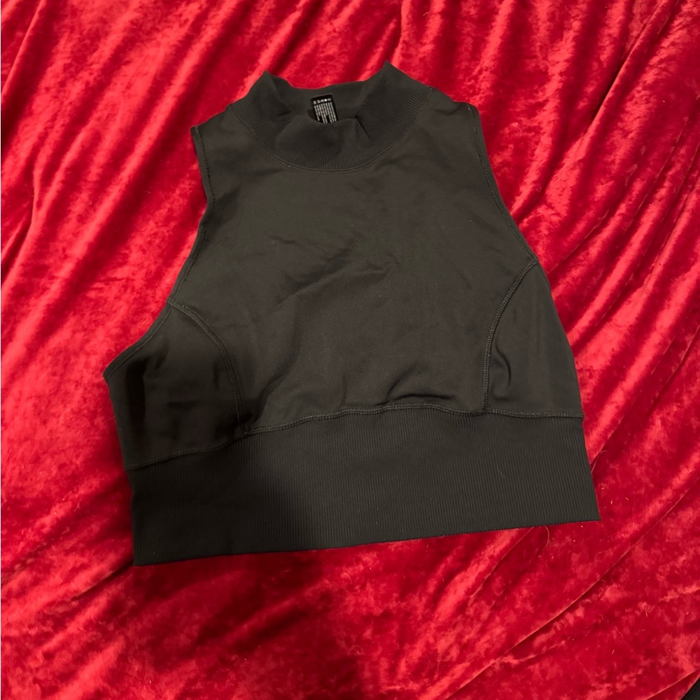 90 Degree By Reflex Black Turtleneck Sports Bra